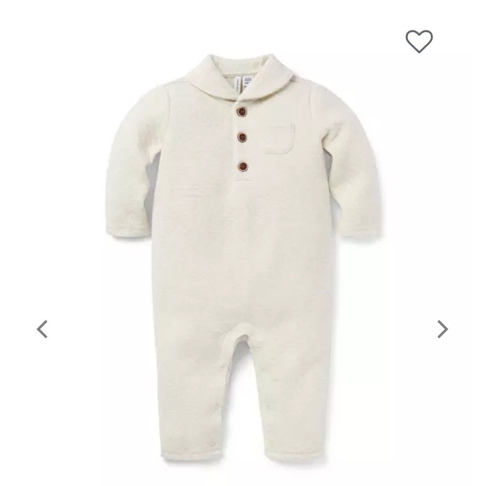 Janie and Jack Cream Buttoned Footie